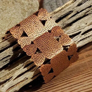 Antique Copper Edgy Rustic Geometric Bracelet